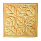 Keramische tegel met gember gestileerde ovate blad tegeltje (Voorkant)