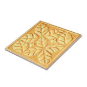 Keramische tegel met gember gestileerde ovate blad tegeltje (Zijkant)