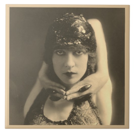 Keramische tegel met gezicht van  Dancer Tegeltje (Voorkant)