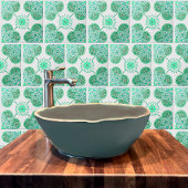 Keramische Tegel met herhalend groen ontwerp Tegeltje