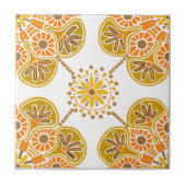 Keramische Tegel met herhalend okerontwerp Tegeltje (Voorkant)