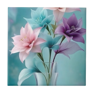 Keramische tegel met lelieontwerp tegeltje