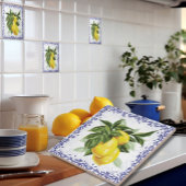 Keramische Tegel met Lemons Blue Toile Tegeltje