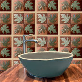 Keramische Tegel met vier esdoornbladeren Tegeltje