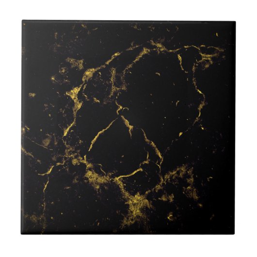 Keramische tegel met zwarte gouden marmer tegeltje (Voorkant)
