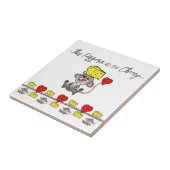 Keramische Tegel Mice, zo Cheesy Pizza Pizzeria Tegeltje (Zijkant)