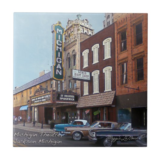 Keramische tegel - Michigan Theater Jackson Michig Tegeltje (Voorkant)