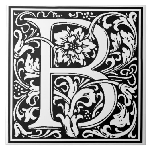 Keramische tegel - monogram letter B Tegeltje (Voorkant)