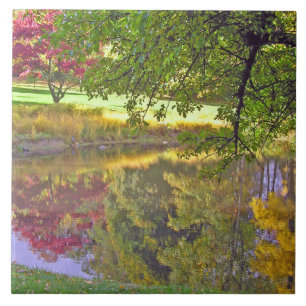 KERAMISCHE TEGEL / MOOIE KLEUREN WEERSPIEGELD IN V TEGELTJE