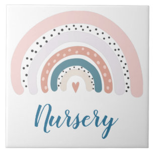 Keramische Tegel - Nursery Modern Rainbow Polka Do Tegeltje
