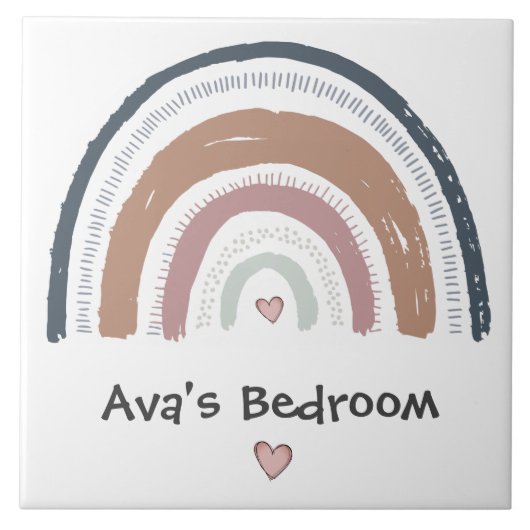 Keramische Tegel - Ontwerp voor regenboog voor deu Tegeltje (Voorkant)