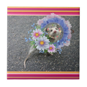 Keramische Tegel Opossum Floral Stripe Tegeltje