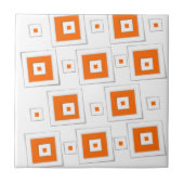 Keramische Tegel Oranje vierkantjes Tegeltje (Voorkant)