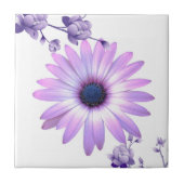 Keramische Tegel Paarse Bloemen Tegeltje (Voorkant)