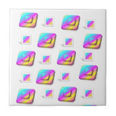 Keramische Tegel Pastel Squares Tegeltje (Voorkant)