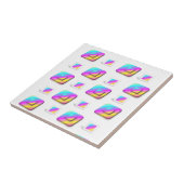 Keramische Tegel Pastel Squares Tegeltje (Zijkant)