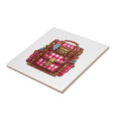 Keramische tegel picknick geruit blad tegeltje (Zijkant)