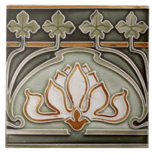 Keramische tegel - Repo Art Nouveau rand Tegeltje