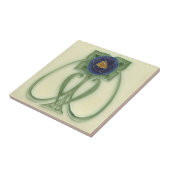 Keramische Tegel - Reproduction Blue Roos  Tegeltje (Zijkant)