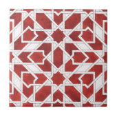 Keramische tegel Rode Marokkaanse mozaïek ZELLIGE Tegeltje (Voorkant)