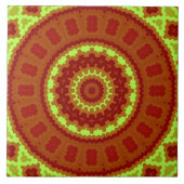 Keramische Tegel - Rood en Groen Kaleidoscoop Ontw Tegeltje (Voorkant)