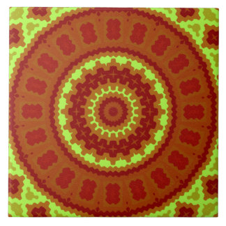Keramische Tegel - Rood en Groen Kaleidoscoop Ontw Tegeltje