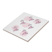 Keramische Tegel roze harten Tegeltje (Zijkant)