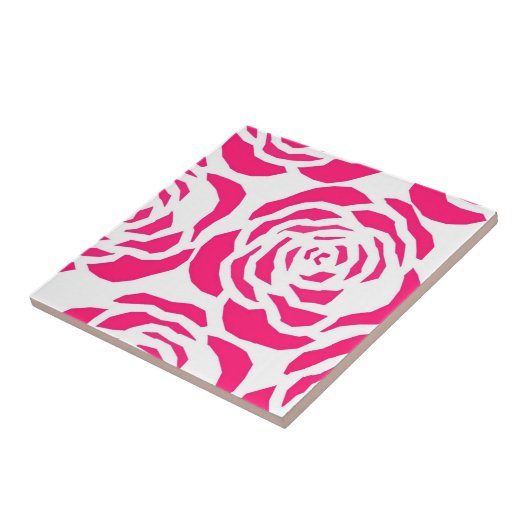 Keramische tegel roze luipaard tegeltje (Zijkant)