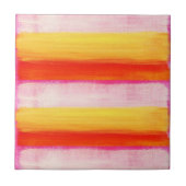 Keramische Tegel Roze Oranje Geel Tegeltje (Voorkant)