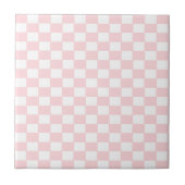 Keramische tegel roze & witte vierkant tegeltje (Voorkant)