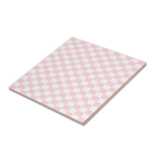 Keramische tegel roze & witte vierkant tegeltje