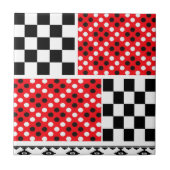 Keramische Tegel Rustic Red Abstract Tegeltje (Voorkant)