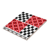 Keramische Tegel Rustic Red Abstract Tegeltje (Zijkant)