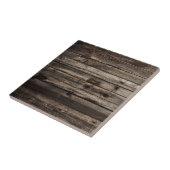 Keramische Tegel rustiek donker hout Tegeltje (Zijkant)