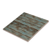 Keramische Tegel rustiek hout blauw Tegeltje (Zijkant)