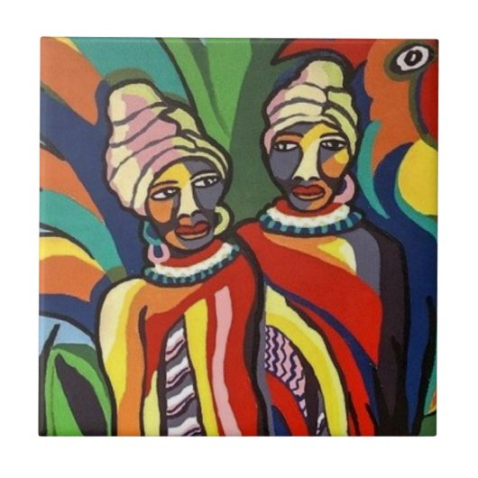 Keramische Tegel rustieke Afrikaanse cultuur Tegeltje (Voorkant)