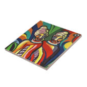 Keramische Tegel rustieke Afrikaanse cultuur Tegeltje (Zijkant)