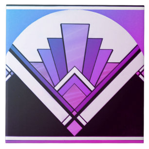 Keramische tegel - Sangria Art Deco Fan Design B/P Tegeltje