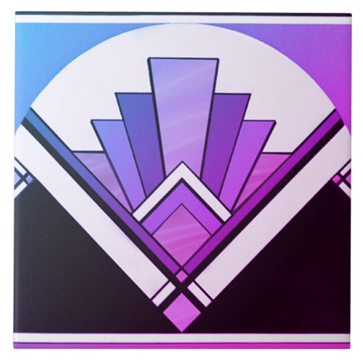 Keramische tegel - Sangria Art Deco Fan Design B/P Tegeltje (Voorkant)