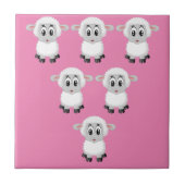 Keramische Tegel Schaap Roze Tegeltje (Voorkant)