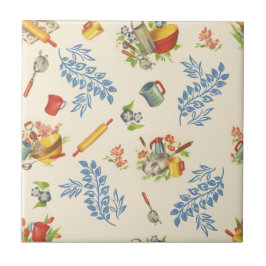 Keramische tegel, Small-HAPPY KITCHEN-BLUE Tegeltje