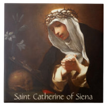 Keramische Tegel St. Catherine of Siena (Francesch