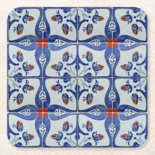 Keramische Tegel Stijlpatroon Kartonnen Onderzetters (Voorkant)