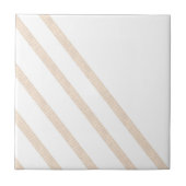 Keramische Tegel Streep Beige & Witte Streep Tegeltje (Voorkant)