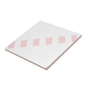 Keramische tegel streep roze & witte streep tegeltje