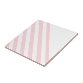 Keramische Tegel Streep Roze & Witte Streep Tegeltje