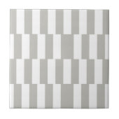Keramische Tegel Stripe Grijs & Wit Stripe Tegeltje (Voorkant)