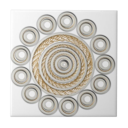 Keramische Tegel Touw Country Style Tegeltje (Voorkant)