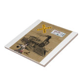 Keramische Tegel  Treinhond Tegeltje (Zijkant)