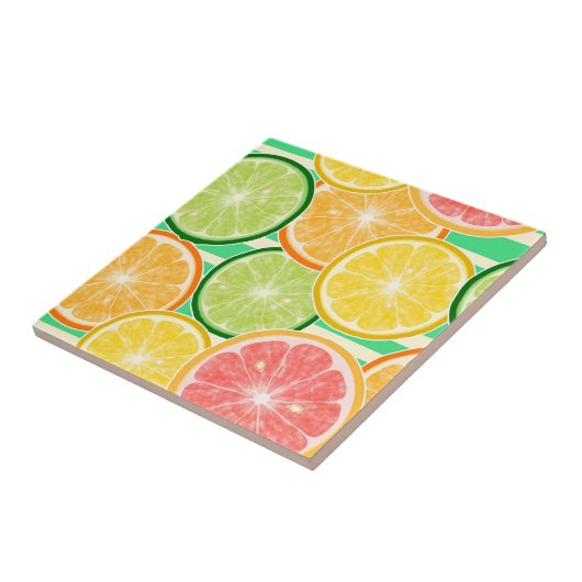 Keramische Tegel/Trivet-Citrus Keramische Tegel Tegeltje (Zijkant)